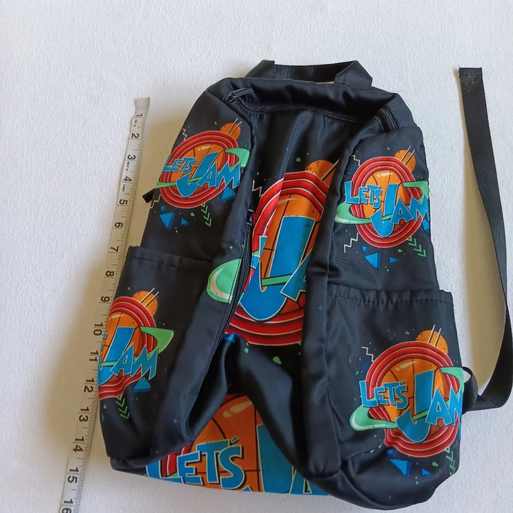 Looney Tunes Space Jam Black Backpack Bag 11x15 Let's Jam Graphic